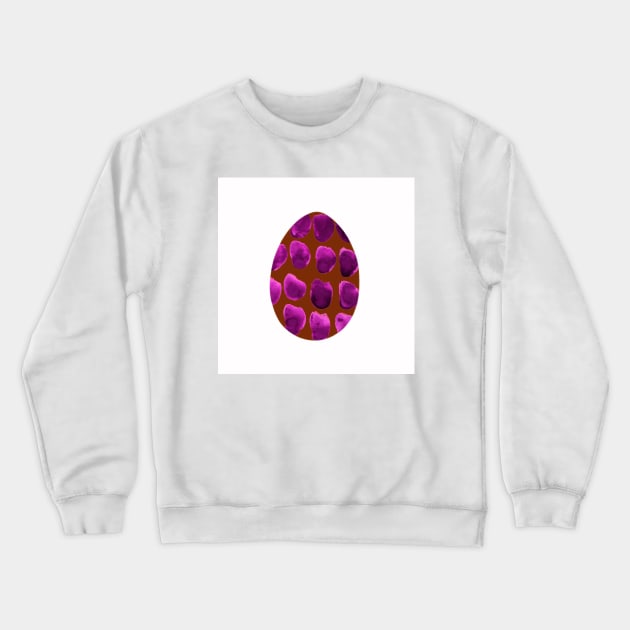 Easter egg - animal print with stains, isolated on white background. Simple violet and red boho watercolor. Design for background, cover and packaging, Easter and food illustration, greeting card. Crewneck Sweatshirt by Olesya Pugach